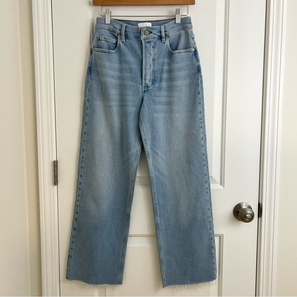 NWT Boyish Mikey Wide Leg Raw Hem Ankle Jeans in Love Affair Light Wash Size 26